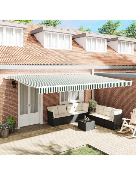 Tenda Retrattile Verde e Bianco 500 × 300 cm