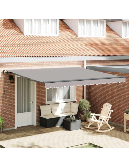 Tenda Retrattile Grigio chiaro 400 × 350 cm Tessuto e Alluminio