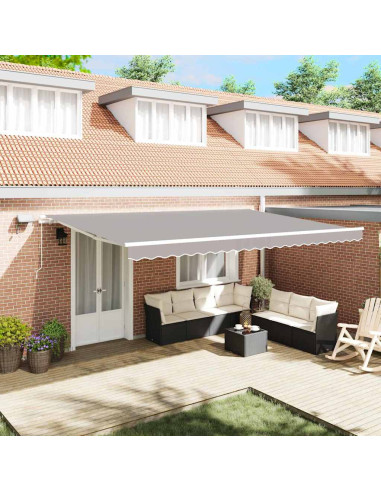 Tenda Retrattile Grigio chiaro 500 × 350 cm Tessuto e acciaio