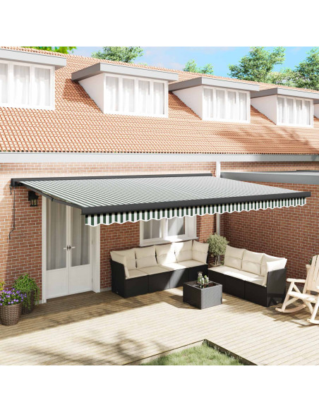 Tenda da Sole Verde e Bianco 500 x 300 x 165 cm