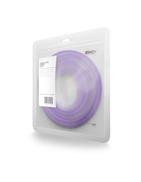 Lindy 48120 cavo di rete Viola 0,3 m Cat6 U/UTP (UTP)