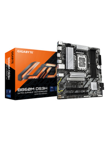 GIGABYTE B860M DS3H Scheda madre - CPU Intel Core Ultra, VRM a 5+1+2+1 fasi, fino a 9066MHz DDR5, 1xPCIe 5.0 + 1xPCIe 4.0 M.2, L