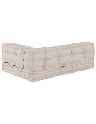 Cuscino per Divano Pallet 3 pcs Crema 120 x 80 x 34 cm Tessuto