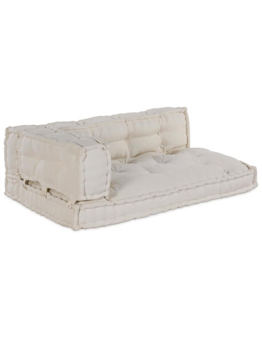 Cuscino per Divano Pallet 3 pcs Crema 120 x 80 x 34 cm Tessuto