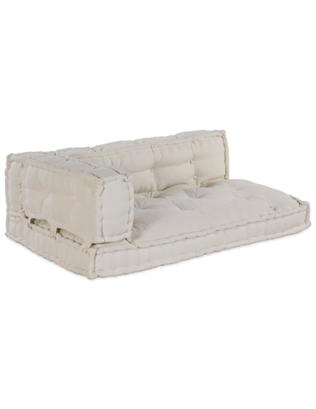 Cuscino per Divano Pallet 3 pcs Crema 120 x 80 x 34 cm Tessuto