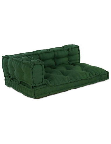 Cuscino per Divano Pallet 3 pcs Verde 120 x 80 x 38 cm Tessuto