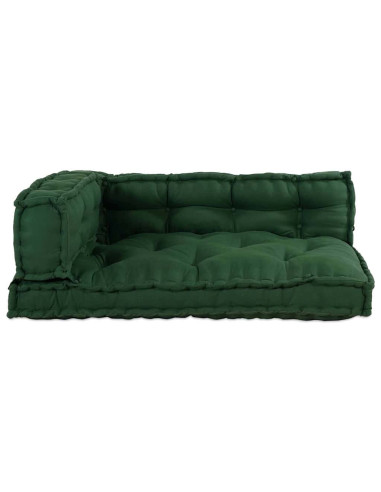 Cuscino per Divano Pallet 3 pcs Verde 120 x 80 x 38 cm Tessuto