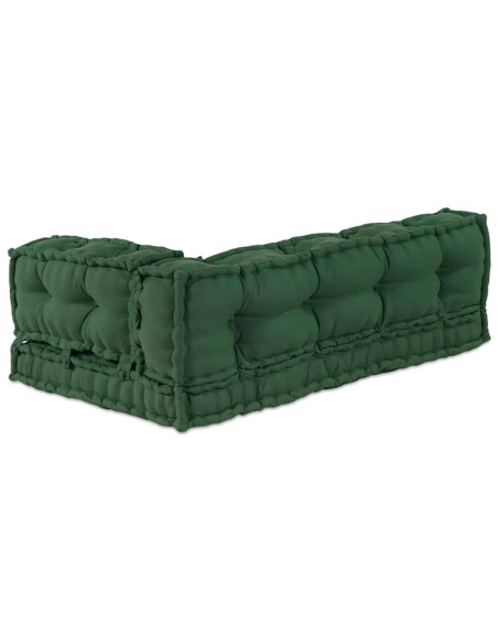 Cuscino per Divano Pallet 3 pcs Verde 120 x 80 x 38 cm Tessuto