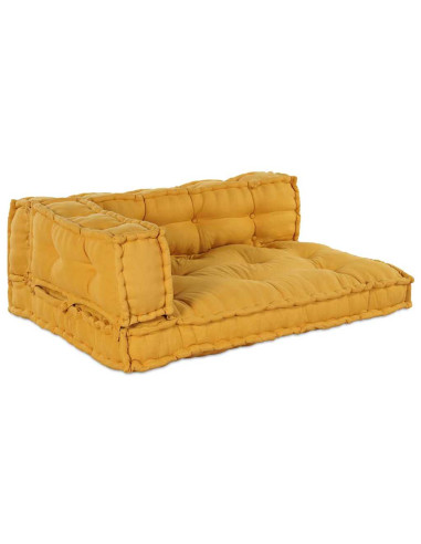 Cuscino per Divano Pallet 3 pcs Giallo 120 x 80 x 38 cm Tessuto