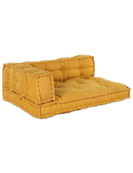 Cuscino per Divano Pallet 3 pcs Giallo 120 x 80 x 38 cm Tessuto