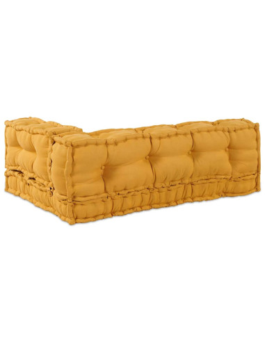 Cuscino per Divano Pallet 3 pcs Giallo 120 x 80 x 38 cm Tessuto