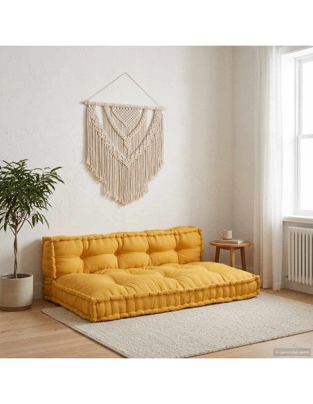 Cuscino per Divano Pallet 2 pcs Giallo 120 x 80 x 38 cm Tessuto