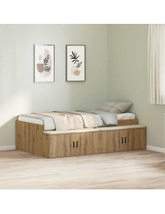 Struttura del letto con cassetto Rovere artigianale 90 x 190 cm