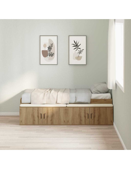 Struttura del letto con cassetto Rovere artigianale 90 x 190 cm