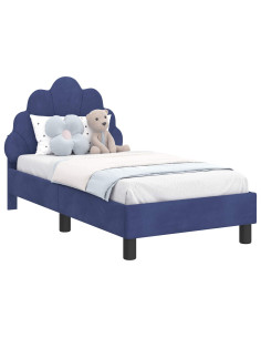 Struttura letto per bambini con testata Blu Polizia 70 x 140 cm 2