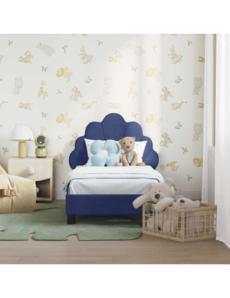 Struttura letto per bambini con testata Blu Polizia 70 x 140 cm