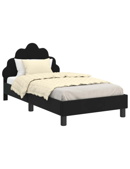Struttura letto bambini con testata Nero 80 x 160 cm Velluto