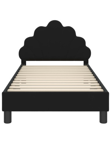 Struttura letto bambini con testata Nero 80 x 160 cm Velluto