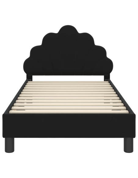 Struttura letto bambini con testata Nero 80 x 160 cm Velluto