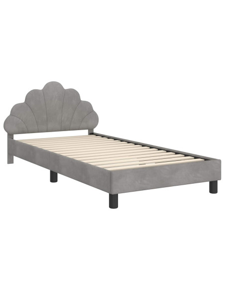 Struttura letto bambini con testata Grigio chiaro 80 x 200 cm