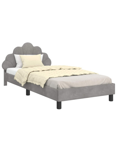Struttura letto bambini con testata Grigio chiaro 90 x 190 cm