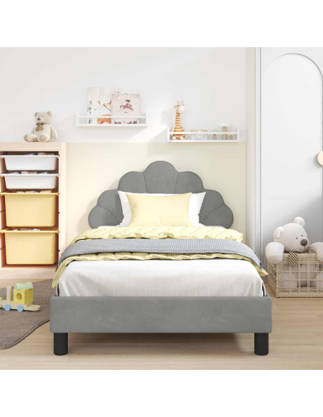 Struttura letto bambini con testata Grigio chiaro 90 x 190 cm