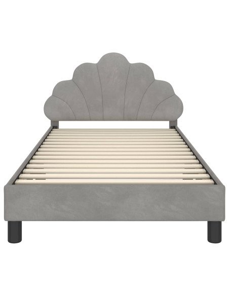 Struttura letto bambini con testata Grigio chiaro 90 x 190 cm