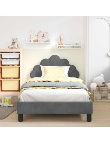 Struttura letto bambini con testata Grigio scuro 90 x 190 cm