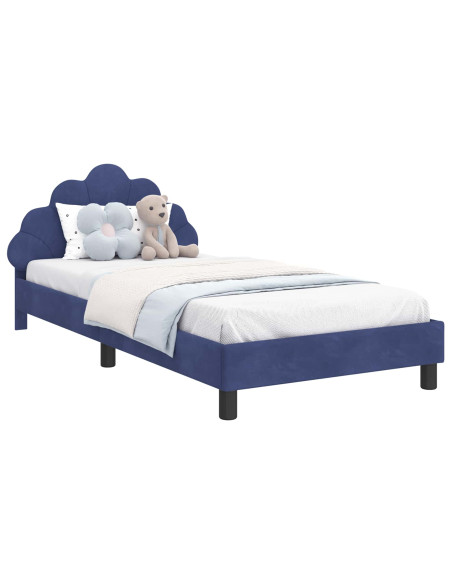 Struttura letto bambini con testata Blu Polizia 90 x 190 cm