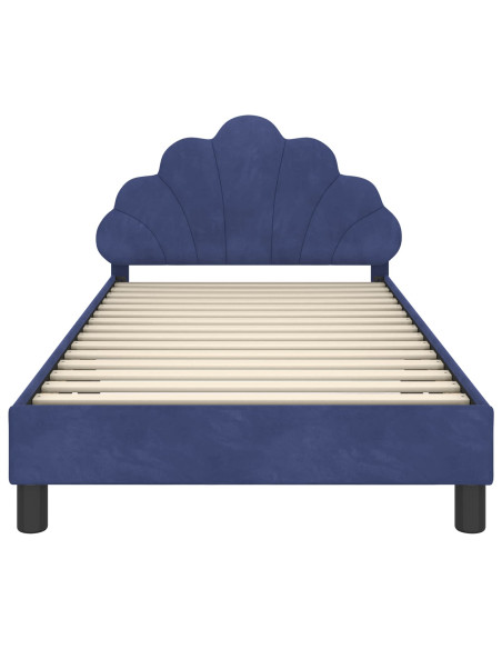 Struttura letto bambini con testata Blu Polizia 90 x 190 cm