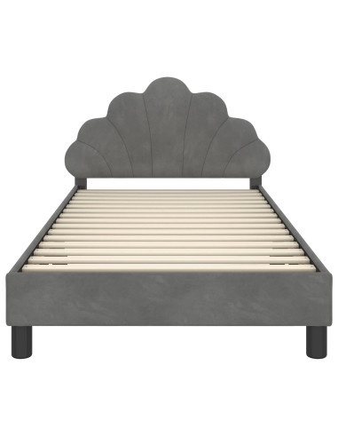 Struttura letto bambini con testata Grigio scuro 90 x 200 cm