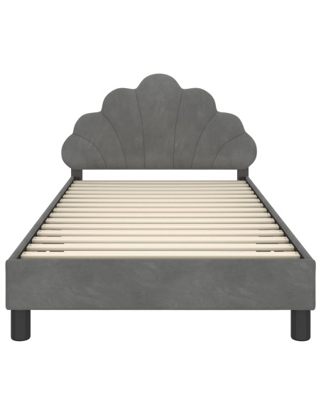 Struttura letto bambini con testata Grigio scuro 90 x 200 cm