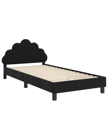 Struttura letto bambini con testata Nero 90 x 200 cm Velluto