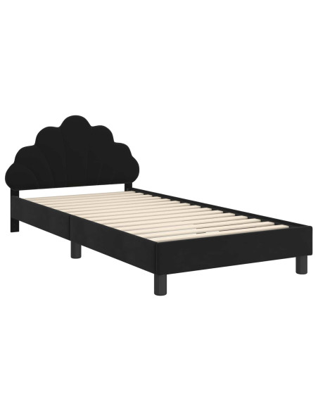 Struttura letto bambini con testata Nero 90 x 200 cm Velluto