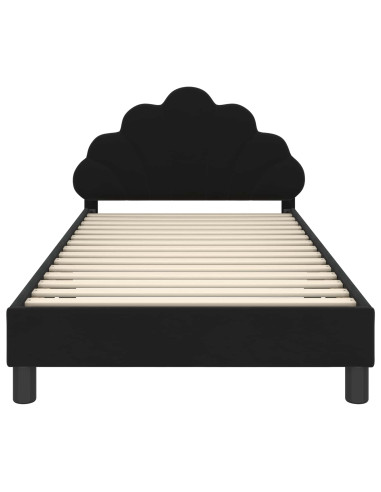 Struttura letto bambini con testata Nero 90 x 200 cm Velluto