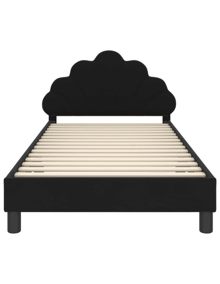 Struttura letto bambini con testata Nero 90 x 200 cm Velluto