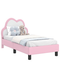 Struttura letto per bambini con testata Rosa 70 x 140 cm PU 2