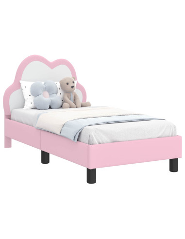 Struttura letto per bambini con testata Rosa 70 x 140 cm PU