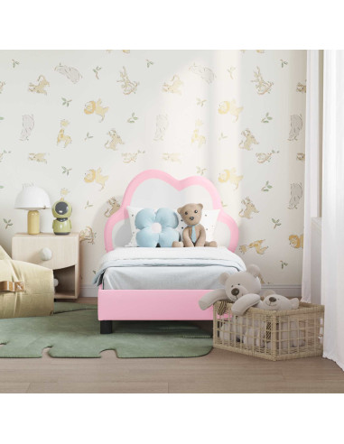 Struttura letto per bambini con testata Rosa 70 x 140 cm PU