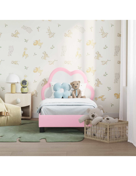 Struttura letto per bambini con testata Rosa 70 x 140 cm PU