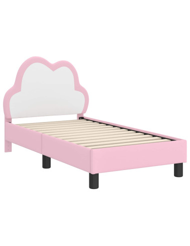 Struttura letto per bambini con testata Rosa 70 x 140 cm PU