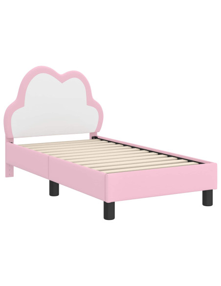 Struttura letto per bambini con testata Rosa 70 x 140 cm PU