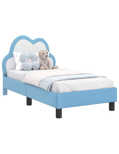 Struttura letto per bambini con testata Blu 70 x 140 cm PU