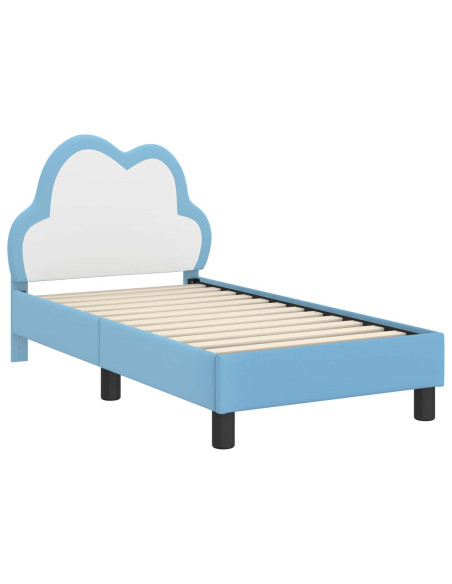 Struttura letto per bambini con testata Blu 70 x 140 cm PU