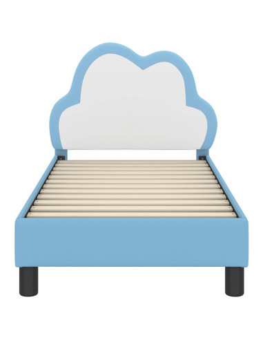 Struttura letto per bambini con testata Blu 70 x 140 cm PU