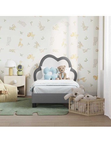 Struttura letto per bambini con testata Grigio chiaro PU