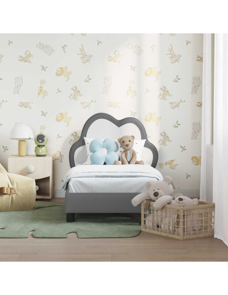 Struttura letto per bambini con testata Grigio chiaro PU