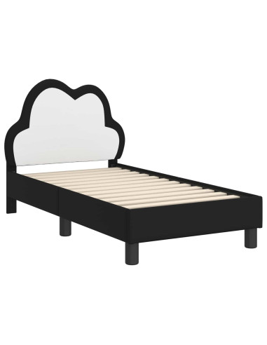 Struttura letto per bambini con testata Nero 70 x 140 cm PU