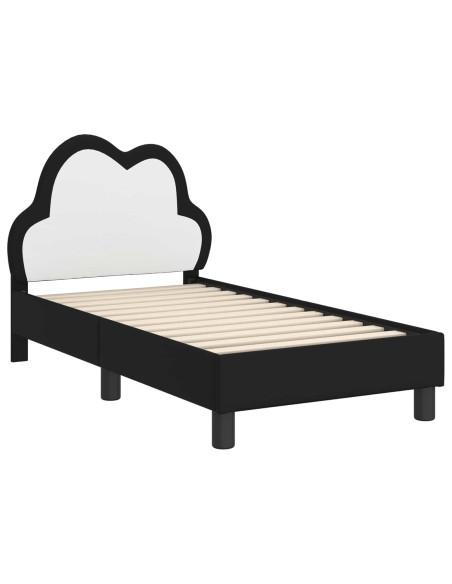 Struttura letto per bambini con testata Nero 70 x 140 cm PU