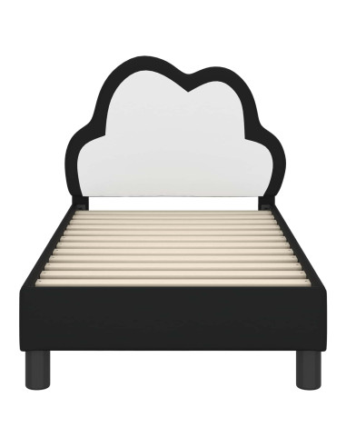 Struttura letto per bambini con testata Nero 70 x 140 cm PU
